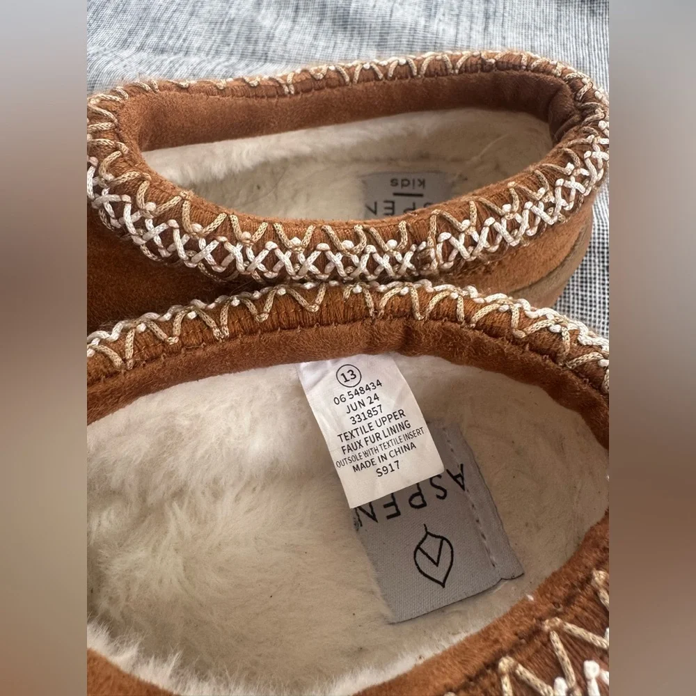 Cozy Tan Kids Moccasins